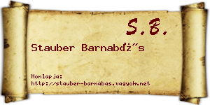 Stauber Barnabás névjegykártya